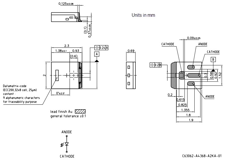 Mechanical Drawing - ams OSRAM SPL S1L90H 1-Channel SMT Laser